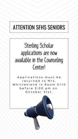 Sterling Scholar applications available